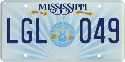 MS license plate LGL049