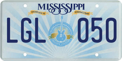 MS license plate LGL050