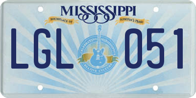 MS license plate LGL051