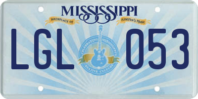 MS license plate LGL053