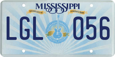 MS license plate LGL056