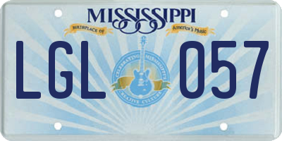 MS license plate LGL057