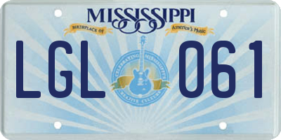 MS license plate LGL061