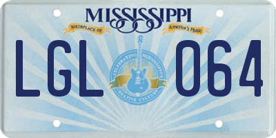 MS license plate LGL064