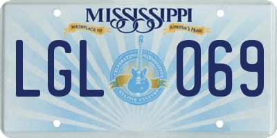 MS license plate LGL069