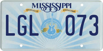 MS license plate LGL073