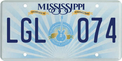 MS license plate LGL074