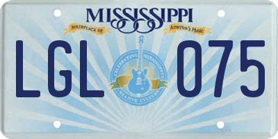 MS license plate LGL075