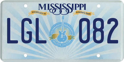 MS license plate LGL082