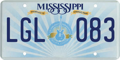 MS license plate LGL083