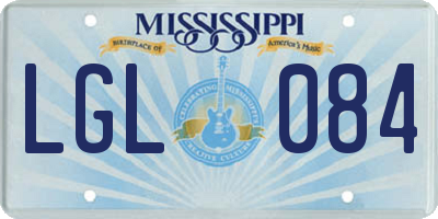 MS license plate LGL084