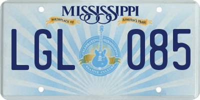 MS license plate LGL085
