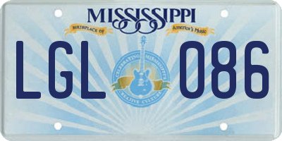 MS license plate LGL086
