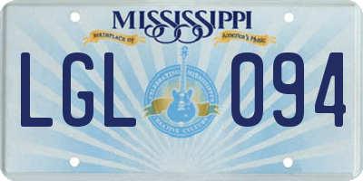 MS license plate LGL094
