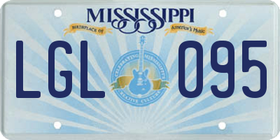 MS license plate LGL095