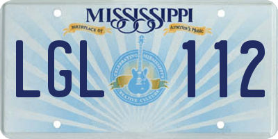 MS license plate LGL112