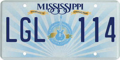 MS license plate LGL114
