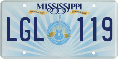 MS license plate LGL119