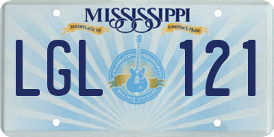 MS license plate LGL121