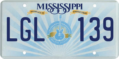 MS license plate LGL139