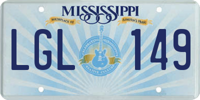 MS license plate LGL149