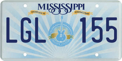 MS license plate LGL155