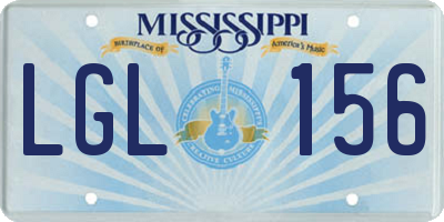 MS license plate LGL156