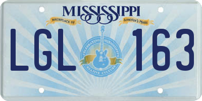 MS license plate LGL163