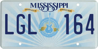 MS license plate LGL164