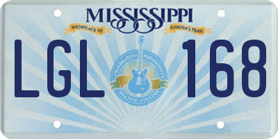 MS license plate LGL168