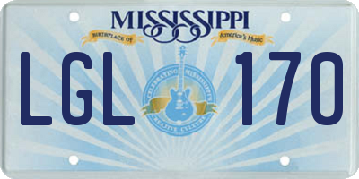 MS license plate LGL170