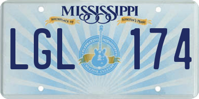 MS license plate LGL174