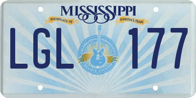MS license plate LGL177