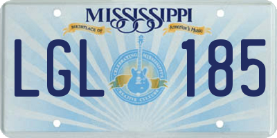 MS license plate LGL185