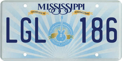 MS license plate LGL186