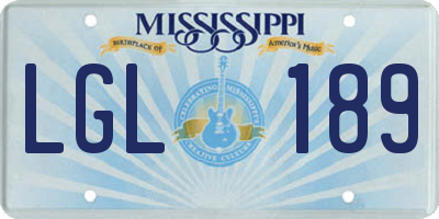 MS license plate LGL189