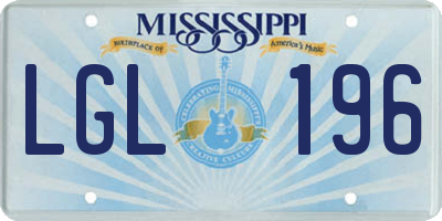 MS license plate LGL196