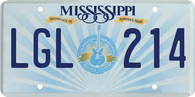 MS license plate LGL214