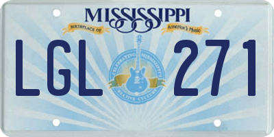 MS license plate LGL271