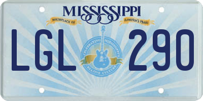 MS license plate LGL290