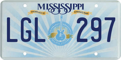 MS license plate LGL297
