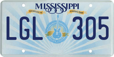 MS license plate LGL305