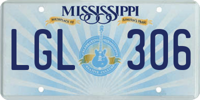 MS license plate LGL306