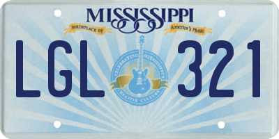 MS license plate LGL321