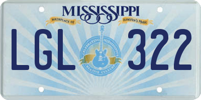 MS license plate LGL322