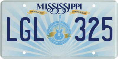 MS license plate LGL325