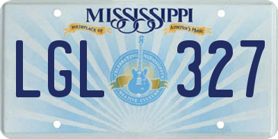 MS license plate LGL327