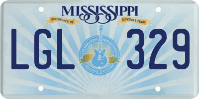 MS license plate LGL329