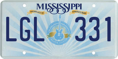 MS license plate LGL331