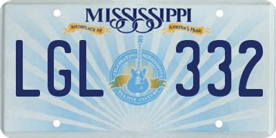 MS license plate LGL332
